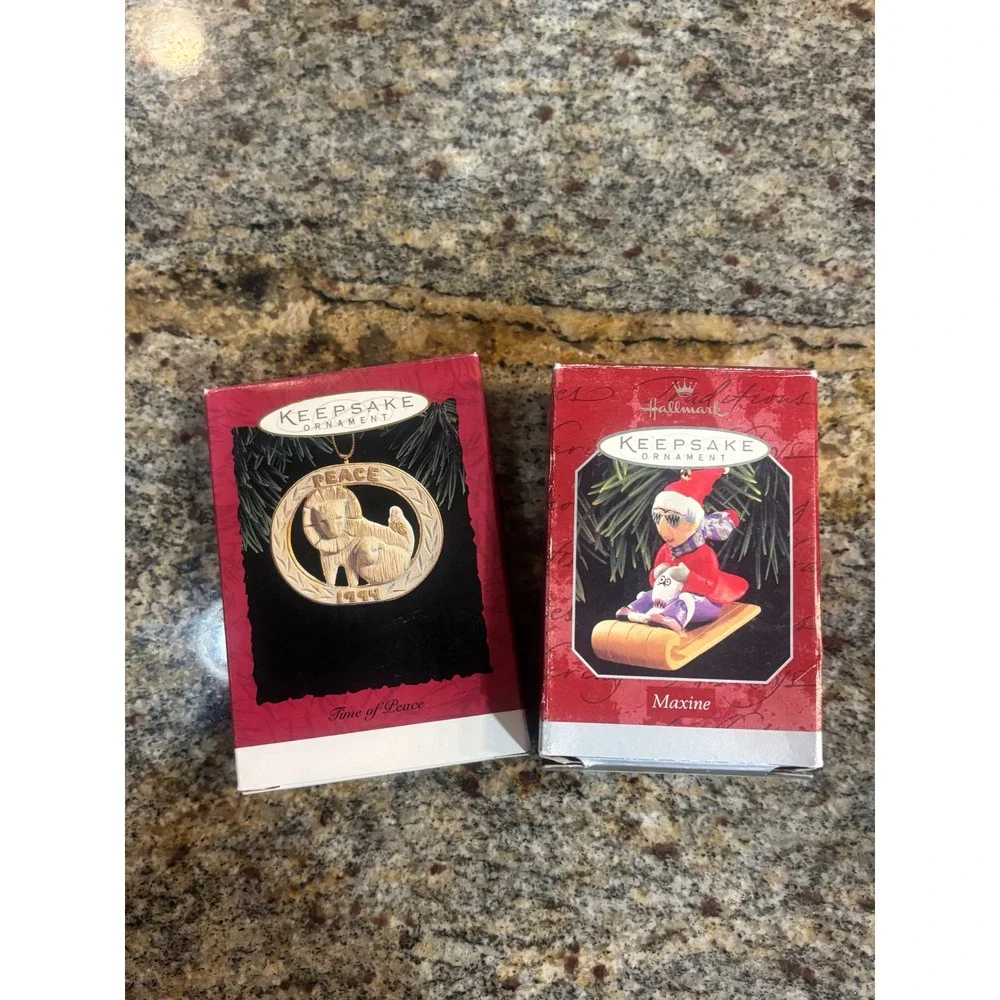 Vintage Hallmark Keepsake Ornament Lot‎ 10pc 1980s 1990s Santa Maxine Reindeer